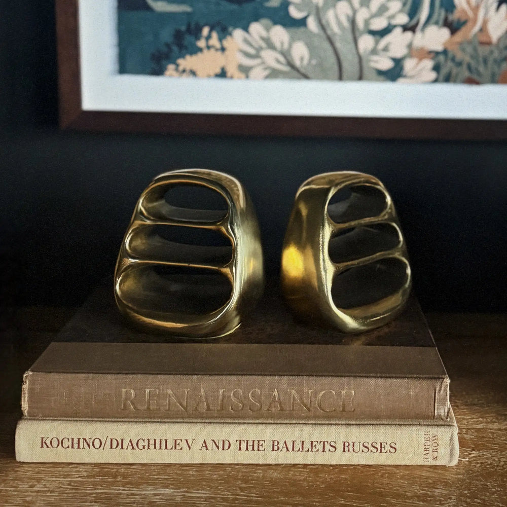 Rare Ben Seibel Vintage Midcentury Brass Ladder Bookends