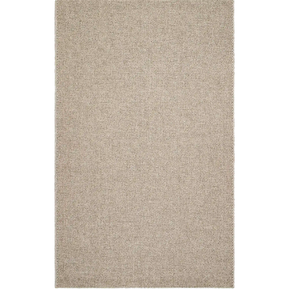 Lemieux et Cie Provence Outdoor Rug in natural, woven rug with textured geometric pattern, shown on white studio backdrop.