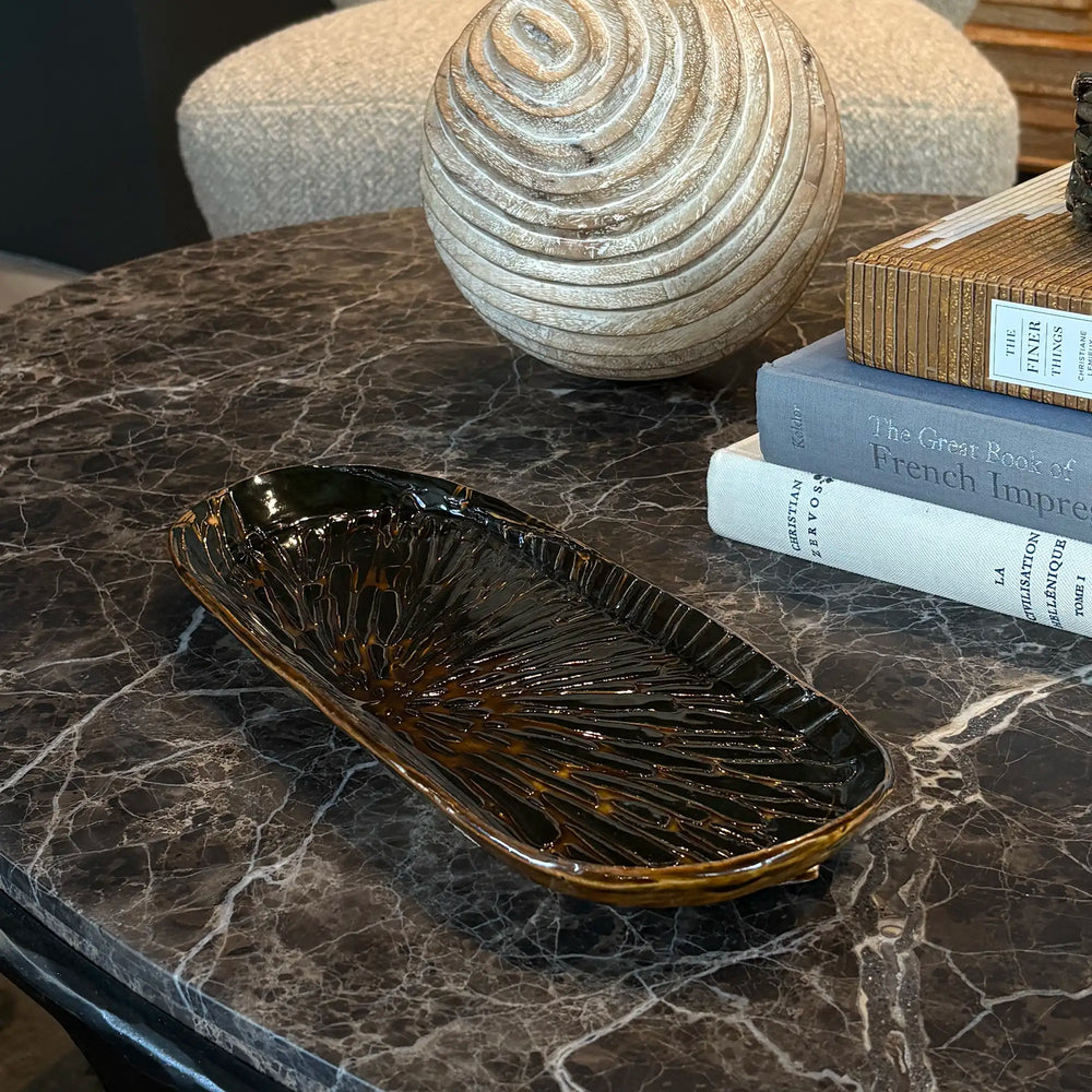 Handmade Oblong Textured Platter