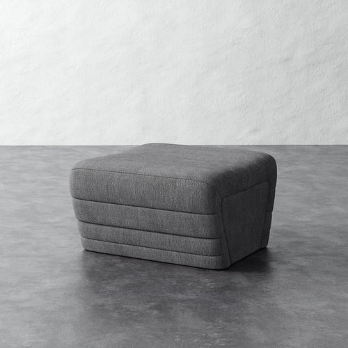 Brunoy Ottoman - Chunky Basket Pewter