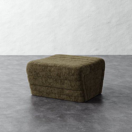 Brunoy Ottoman - Performance Matelasse Balsam