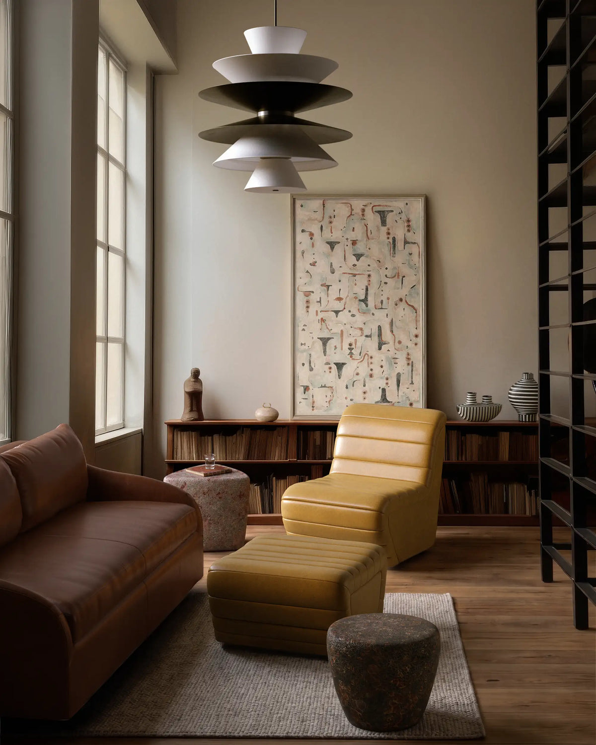 Brunoy Leather Ottoman