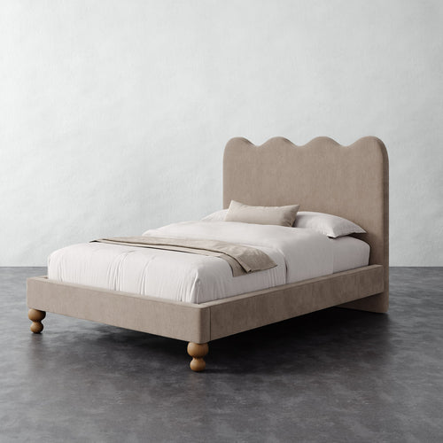 Celine Bed - Performance Brushed Woven Velvet Dune