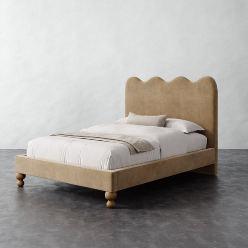 Celine Bed - Performance Velvet Acorn