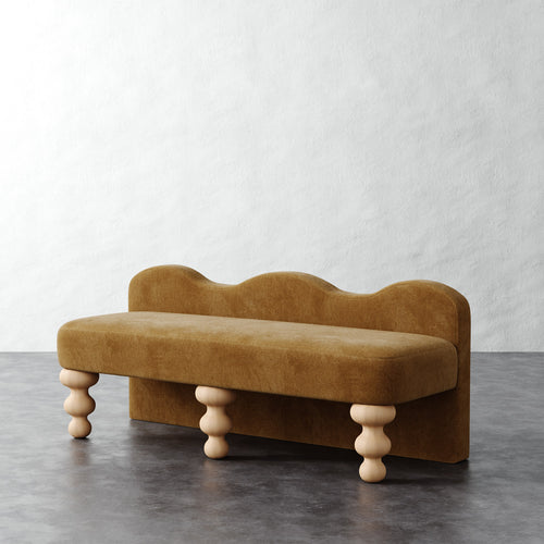 Celine Bench - Mohair Brown Sugar