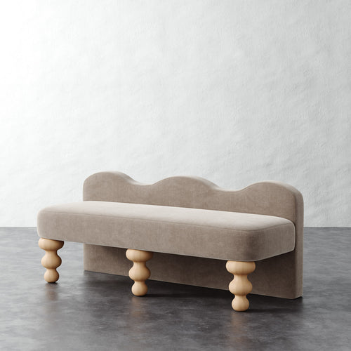 Celine Bench - Performance Brushed Woven Velvet Dune