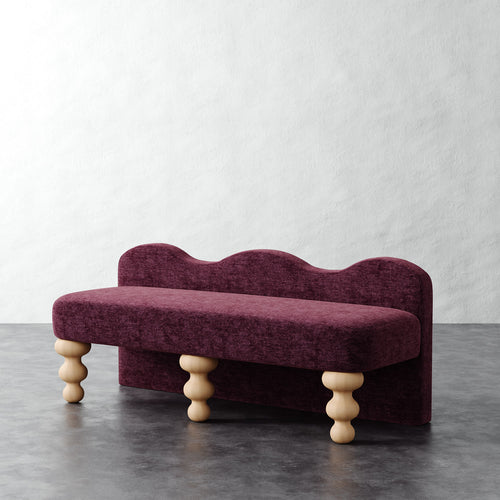 Celine Bench - Performance Matelasse Mulberry