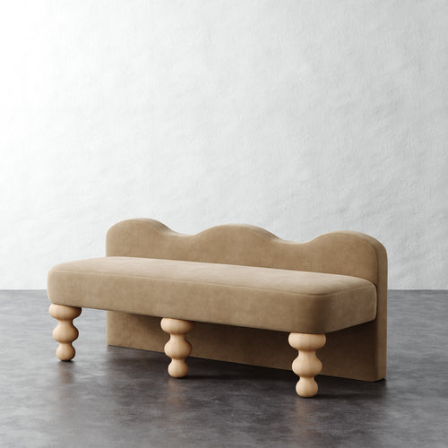 Celine Bench - Performance Velvet Acorn