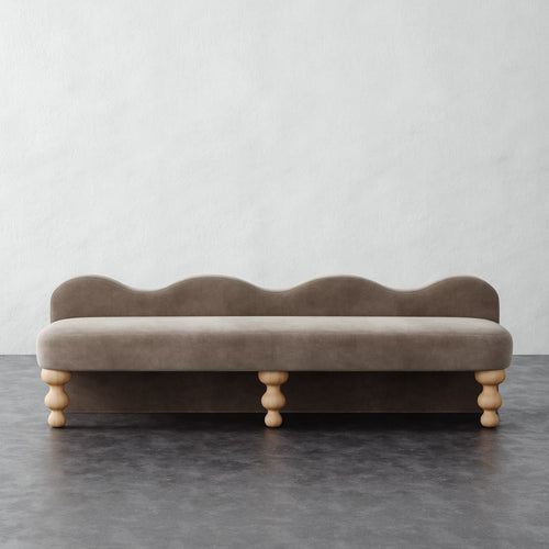 Celine Bench - Performance Velvet Oatmeal