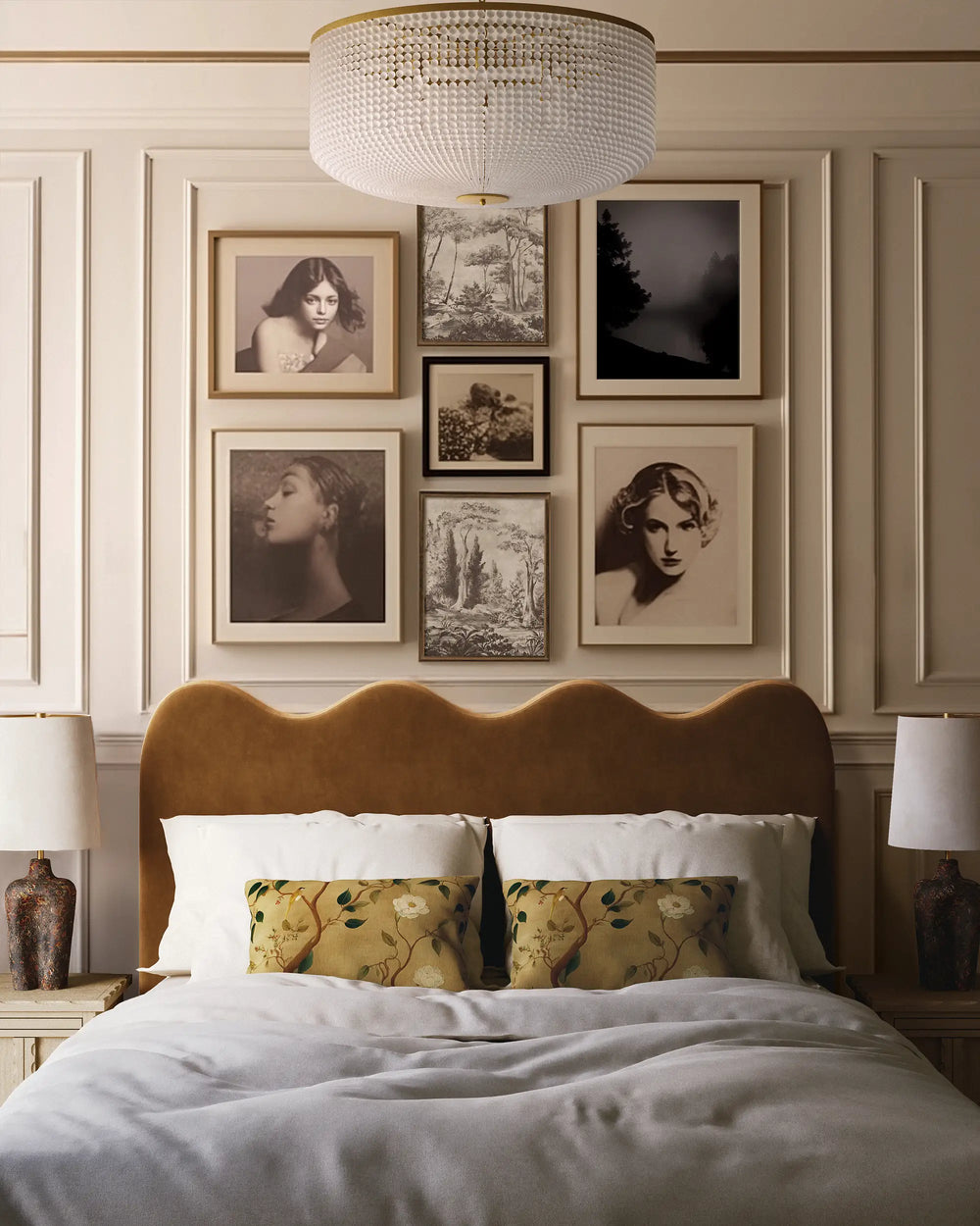 Treillage Gold Velvet Pillow