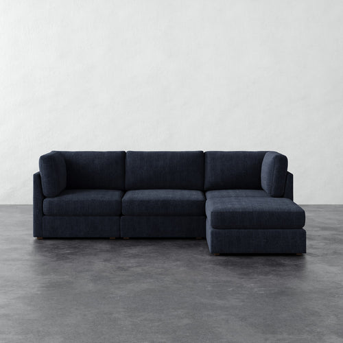 Chanaux 4pc Sectional - Chunky Basket Indigo