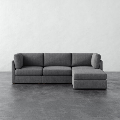 Chanaux 4pc Sectional - Chunky Basket Pewter