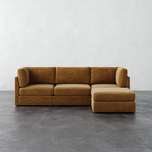 Chanaux 4pc Sectional - Mohair Brown Sugar