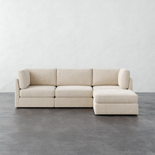 Chanaux 4pc Sectional - Performance Boucle Cream