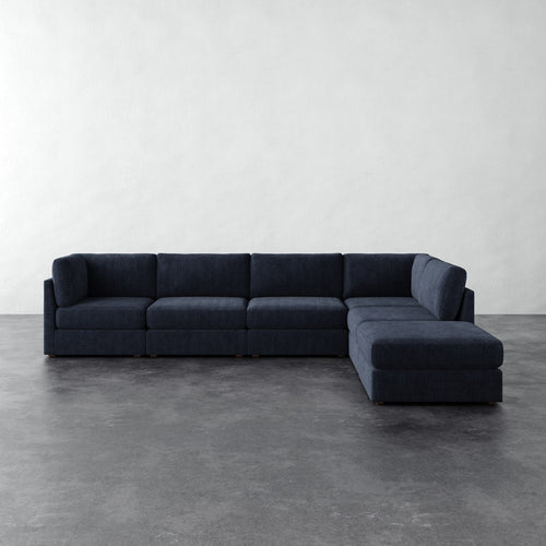 Chanaux 6pc Sectional - Chunky Basket Indigo