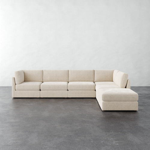 Chanaux 6pc Sectional - Performance Boucle Cream