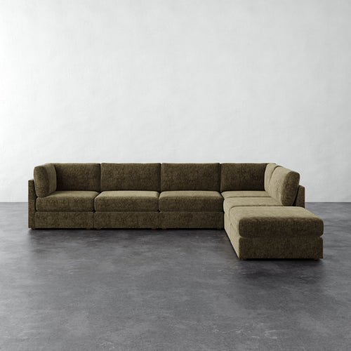 Chanaux 6pc Sectional - Performance Matelasse Balsam
