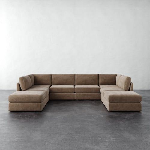 Chanaux 8pc Sectional - Mohair Ecru