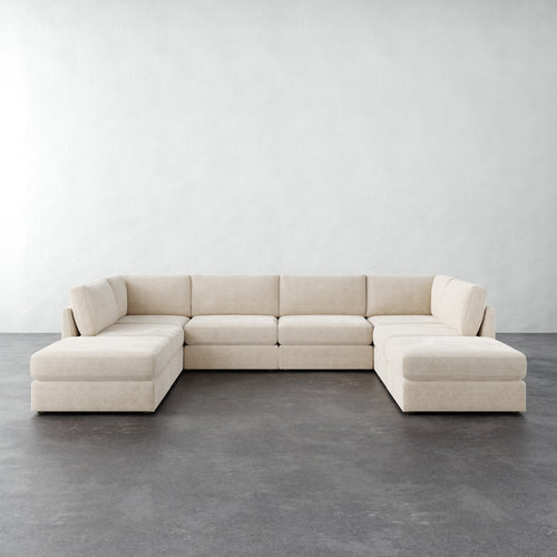 Chanaux 8pc Sectional - Performance Boucle Cream
