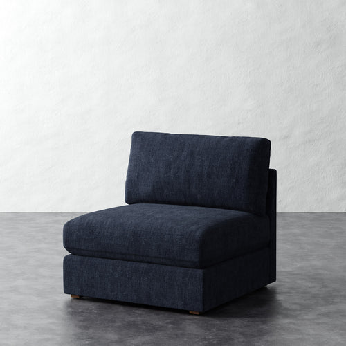 Chanaux Armless Chair - Chunky Basket Indigo