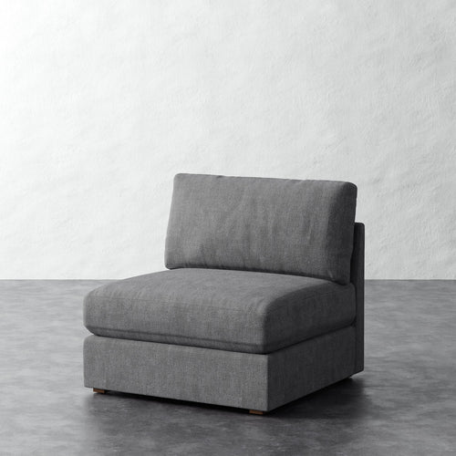 Chanaux Armless Chair - Chunky Basket Pewter