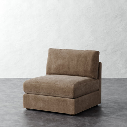 Chanaux Armless Chair - Mohair Ecru