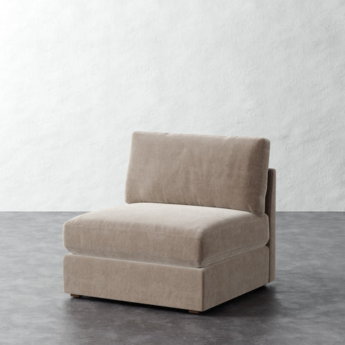 Chanaux Armless Chair - Performance Brushed Woven Velvet Dune