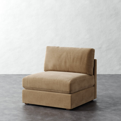 Chanaux Armless Chair - Performance Velvet Acorn