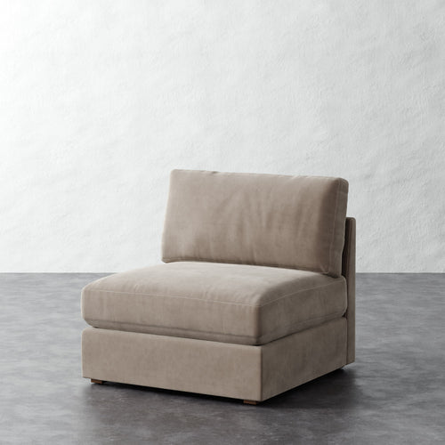 Chanaux Armless Chair - Performance Velvet Oatmeal