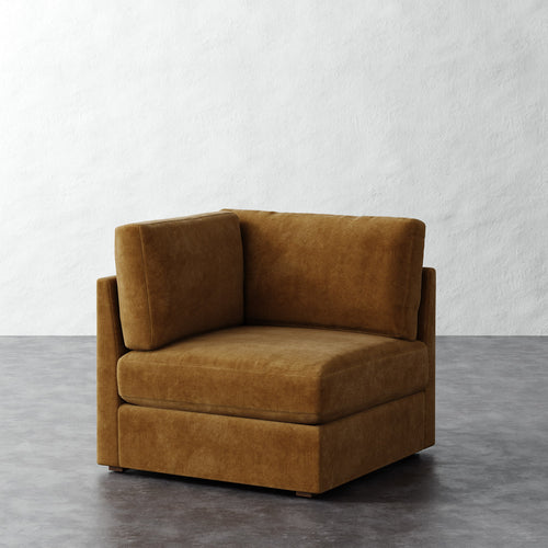 Chanaux Corner Chair - Mohair Brown Sugar