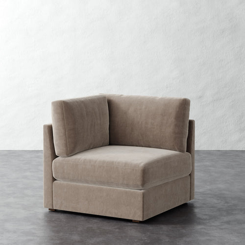 Chanaux Corner Chair - Performance Brushed Woven Velvet Dune