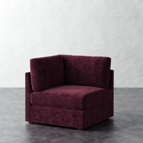 Chanaux Corner Chair - Performance Matelasse Mulberry