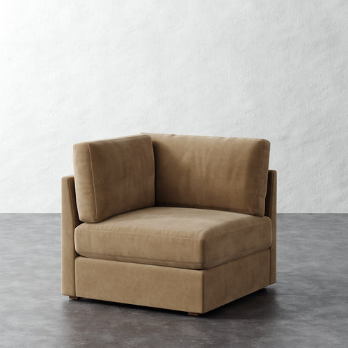 Chanaux Corner Chair - Performance Velvet Acorn