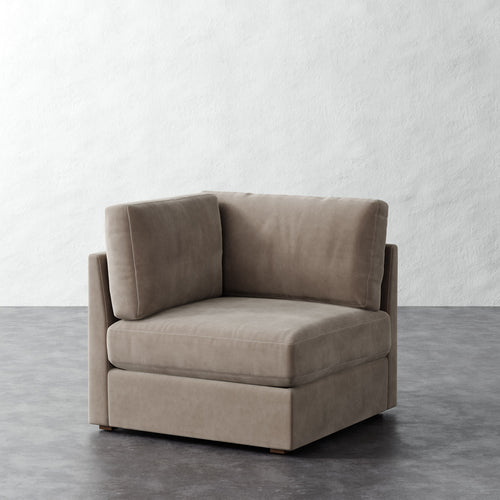 Chanaux Corner Chair - Performance Velvet Oatmeal