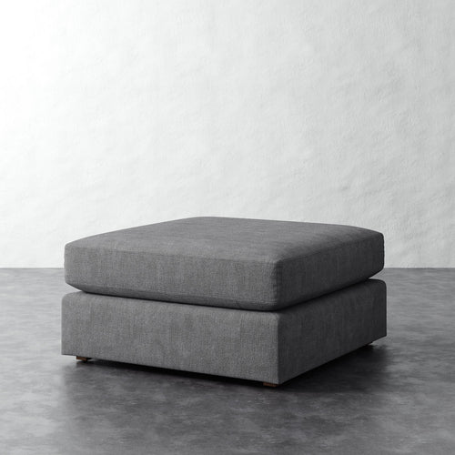 Chanaux Ottoman - Chunky Basket Pewter