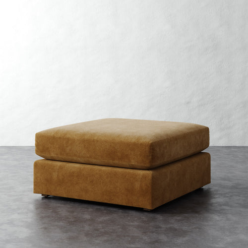 Chanaux Ottoman - Mohair Brown Sugar