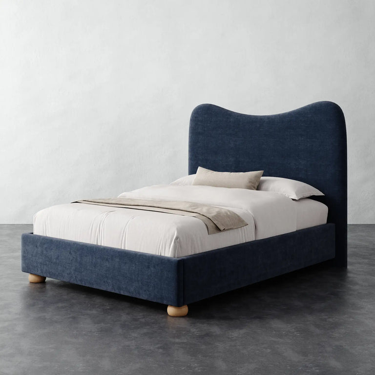 Danielle Bed - Indigo Strie Velvet