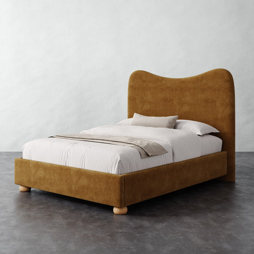 Danielle Bed - Mohair Brown Sugar