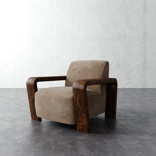 Dumas Custom Upholstered Chair - Mohair Ecru