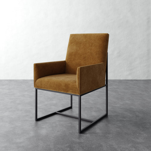 Dupont Dining Arm Chair - Mohair Brown Sugar