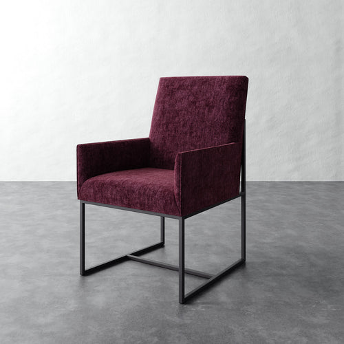 Dupont Dining Arm Chair - Performance Matelasse Mulberry