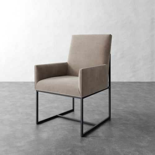 Dupont Dining Arm Chair - Performance Velvet Oatmeal