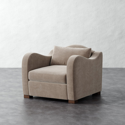 Elodie Chair - Performance Brushed Woven Velvet Dune