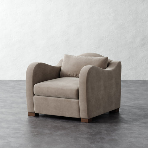 Elodie Chair - Performance Velvet Oatmeal