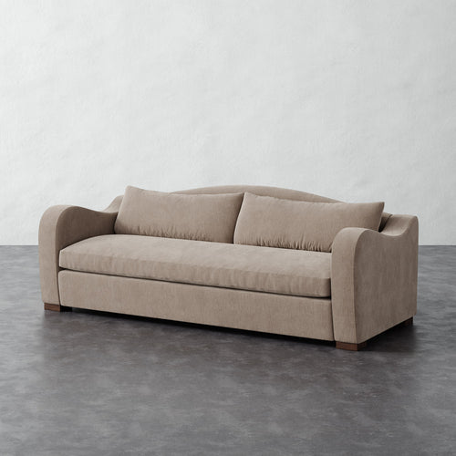 Elodie Sofa Bench Seat - Performance Brushed Woven Velvet Dune