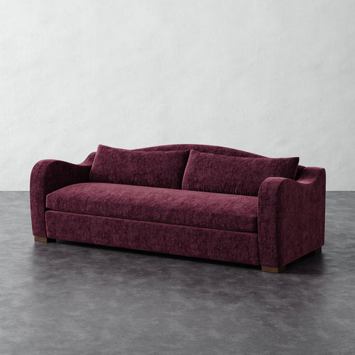 Elodie Sofa Bench Seat - Performance Matelasse Mulberry