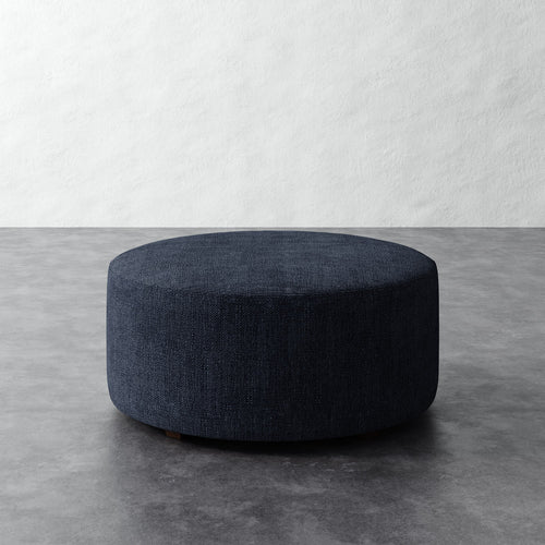 Fabien 36in Round Ottoman - Chunky Basket Indigo