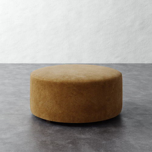 Fabien 36in Round Ottoman - Mohair Brown Sugar