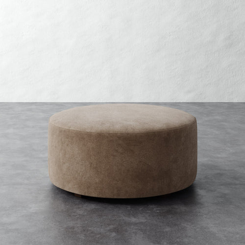 Fabien 36in Round Ottoman - Mohair Ecru