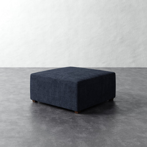 Fabien 36in Square Ottoman - Chunky Basket Indigo